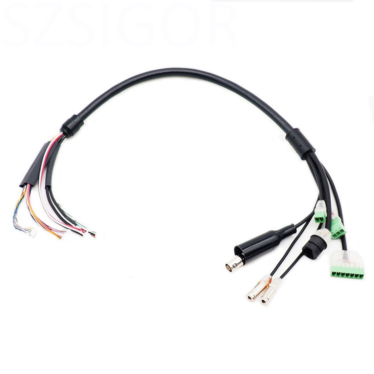 Customized security line IP CCTV camera electrical wires for harness connector RJ45 shenzhen wire harness ATV DC plug cable CCTV
