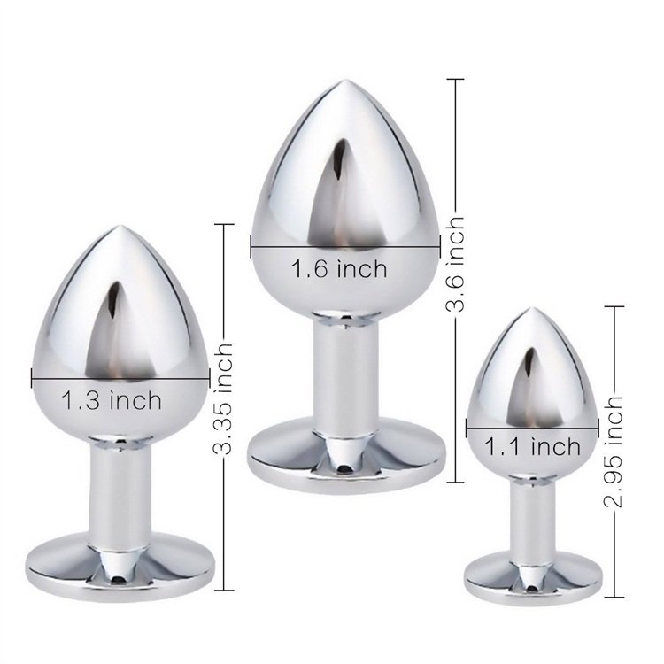 Adult BDSM Stainless Metal Jewel Anal Dilator Women Fitness Crystal Jewelry Butt Set Anal Plug