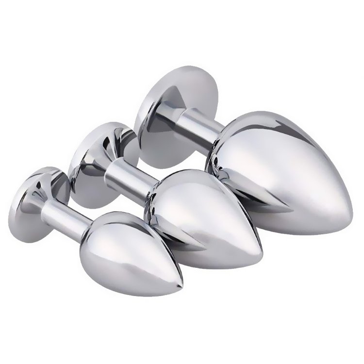 Adult BDSM Stainless Metal Jewel Anal Dilator Women Fitness Crystal Jewelry Butt Set Anal Plug