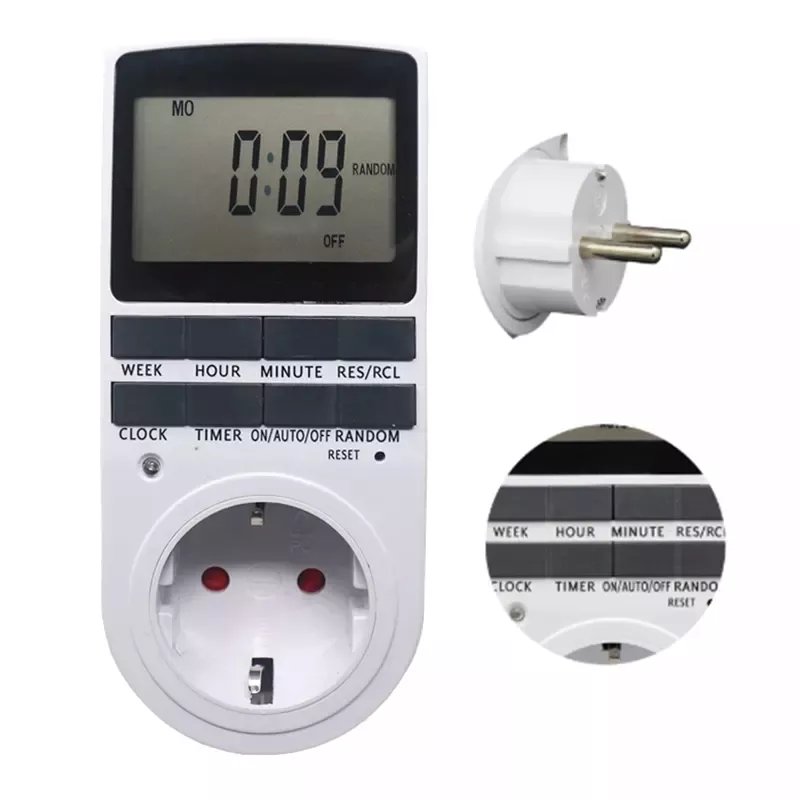 Electrical Outlet Timer Plug with Countdown Delay ON/Off Switch 24 Hour Programmable wall plug for Appliance