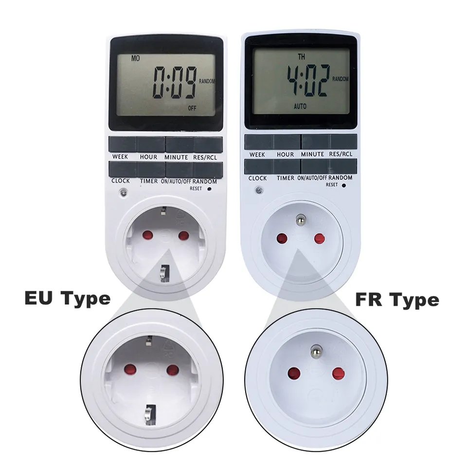 Electrical Outlet Timer Plug with Countdown Delay ON/Off Switch 24 Hour Programmable wall plug for Appliance