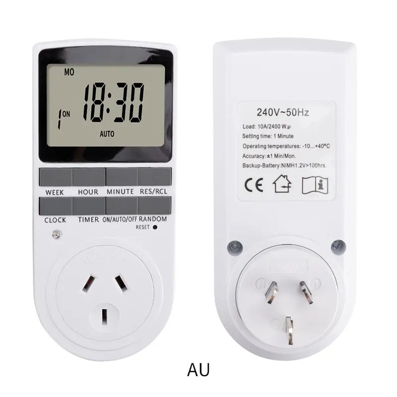 Electrical Outlet Timer Plug with Countdown Delay ON/Off Switch 24 Hour Programmable wall plug for Appliance