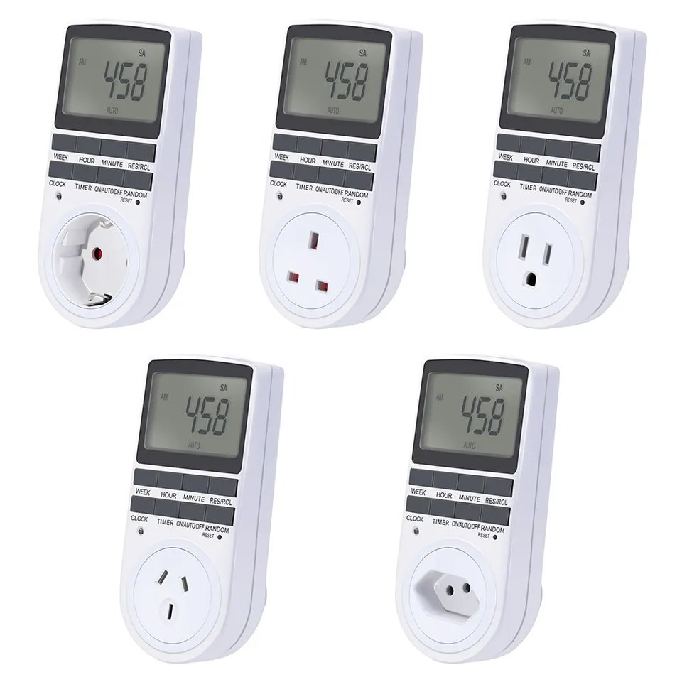 Electrical Outlet Timer Plug with Countdown Delay ON/Off Switch 24 Hour Programmable wall plug for Appliance