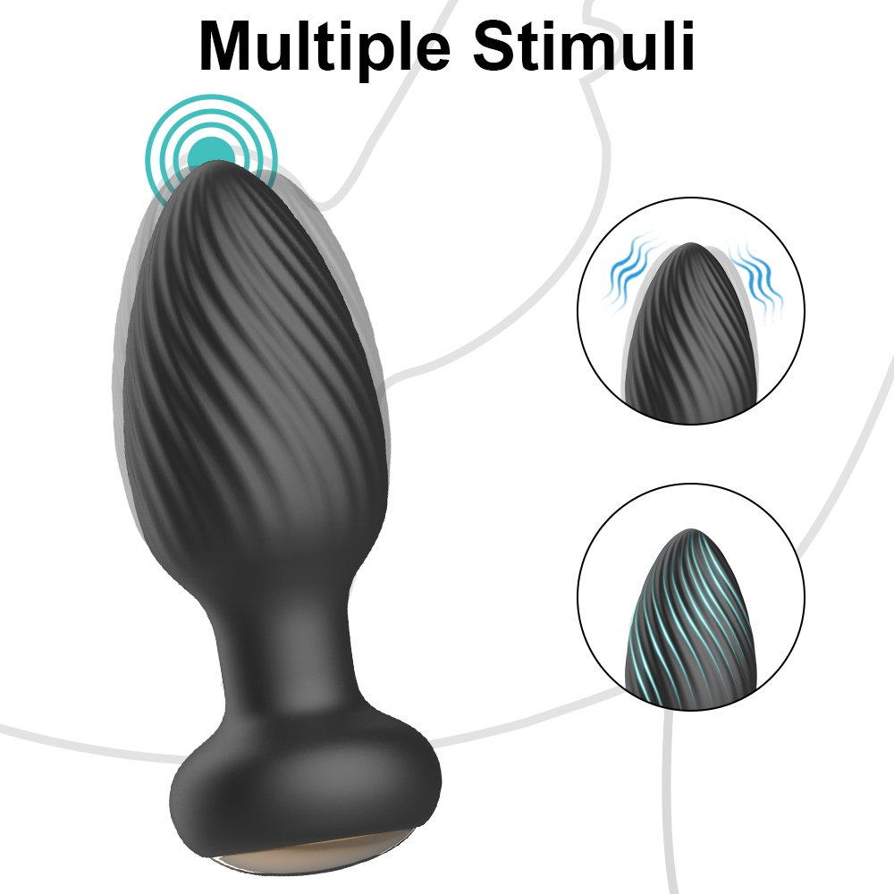 Best Seller Twisting Stimulus Rotational Powerful Vibrating Male Masturbation Toys Anal Butt Plug Vibrator