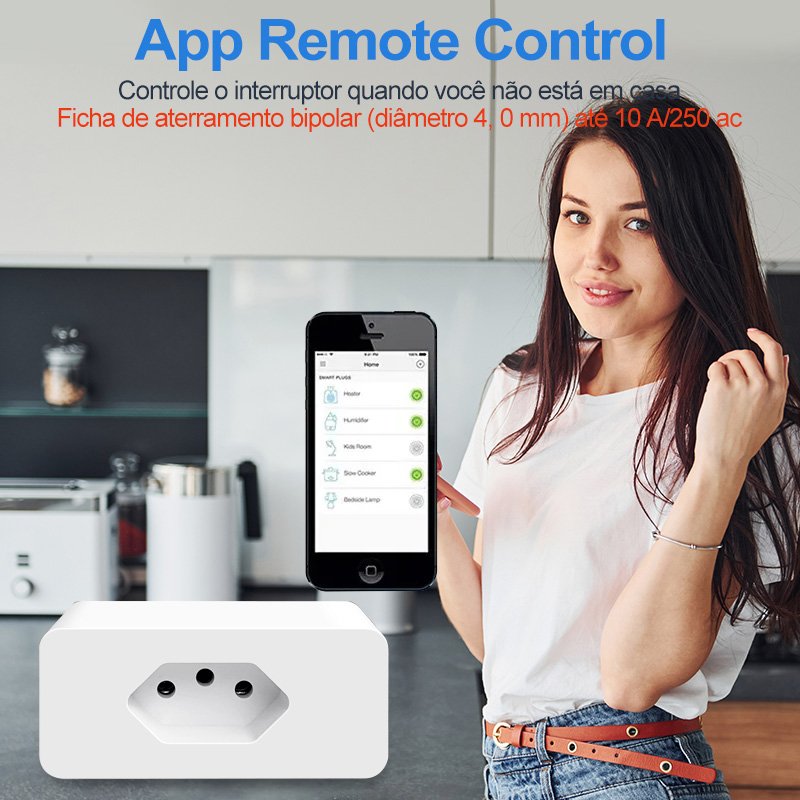 Factory Direct Tuya Smart Life APP Controlled Home Use Intelligent Socket Brazil Standard Smart Plug with WiFi Connectivity