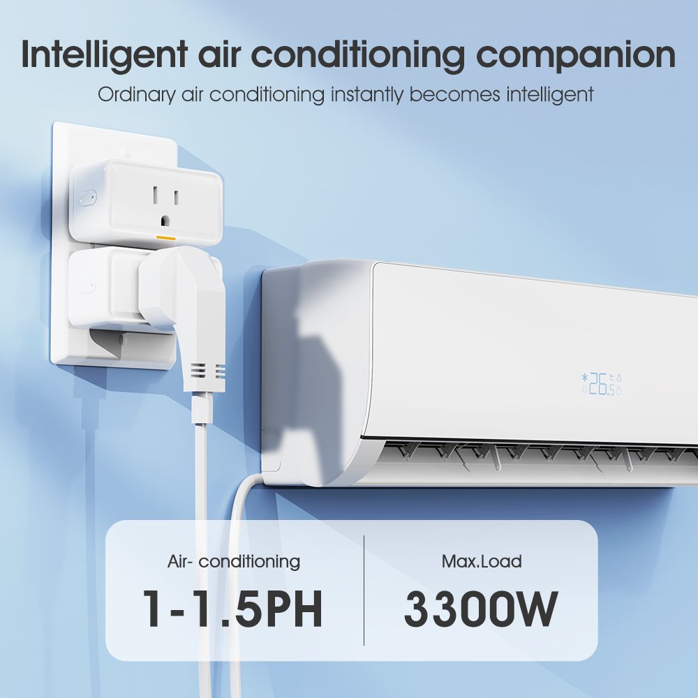Smart Home Power Monitor APP Voice Works with Alexa Google Home Tuya Smart US Type c WiFi RF433 Socket Plug