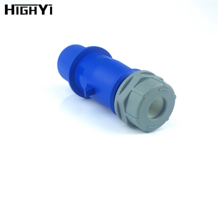 Hot sale HY1301 IP44 three poles 2 Phase Earth 230V 16 Ampere industrial electrical plug and socket with safe contact