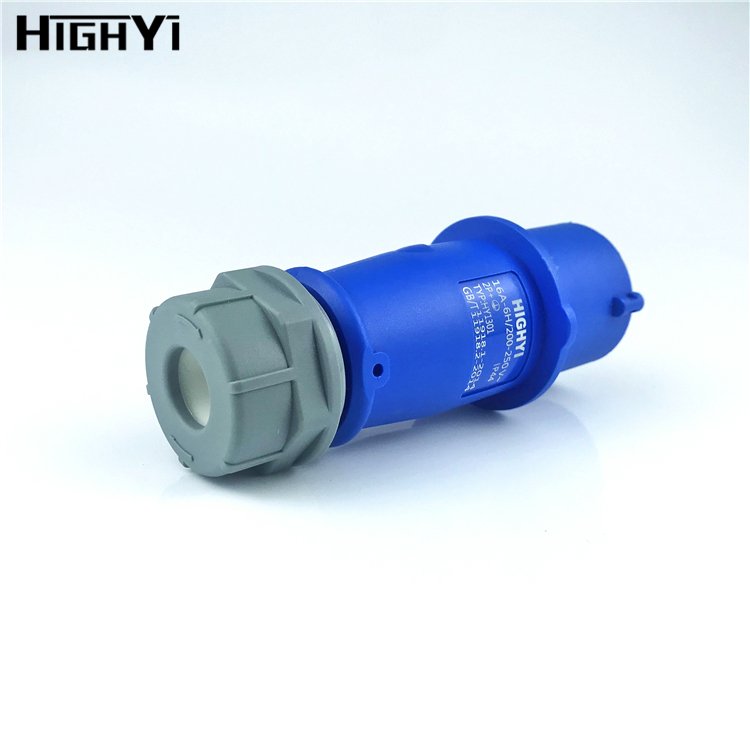 Hot sale HY1301 IP44 three poles 2 Phase Earth 230V 16 Ampere industrial electrical plug and socket with safe contact
