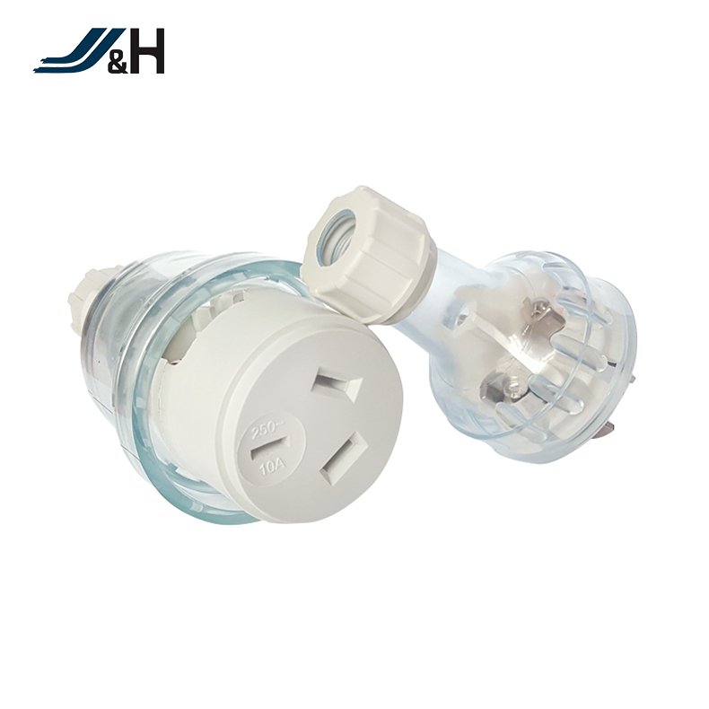 JH Hot Sell Australian Standard Household Transparent Plug, detachable Transparent plug 250V 15A 3 pin household rewireble plug