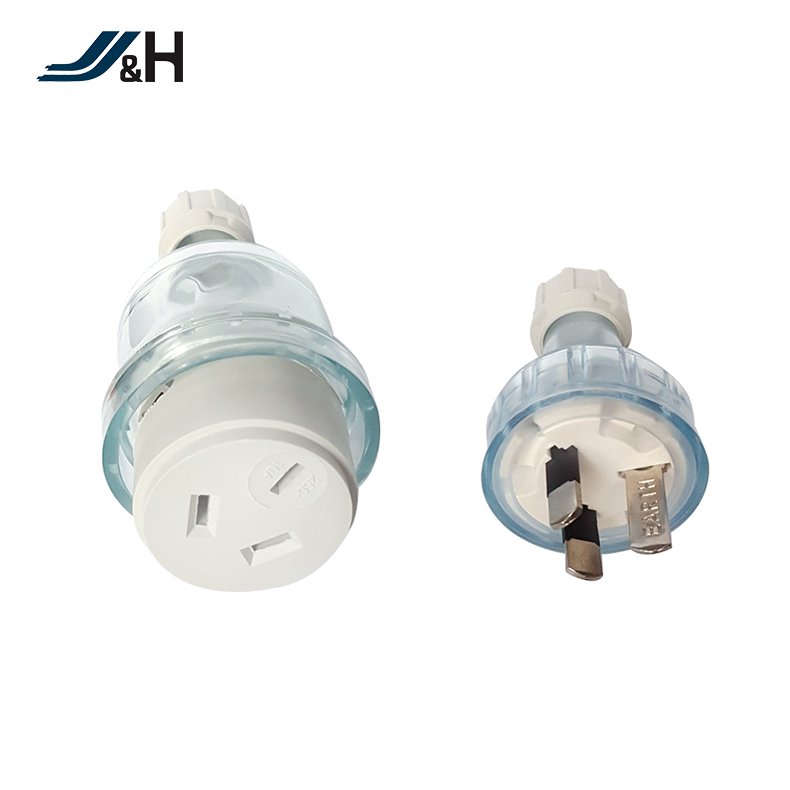 JH Hot Sell Australian Standard Household Transparent Plug, detachable Transparent plug 250V 15A 3 pin household rewireble plug