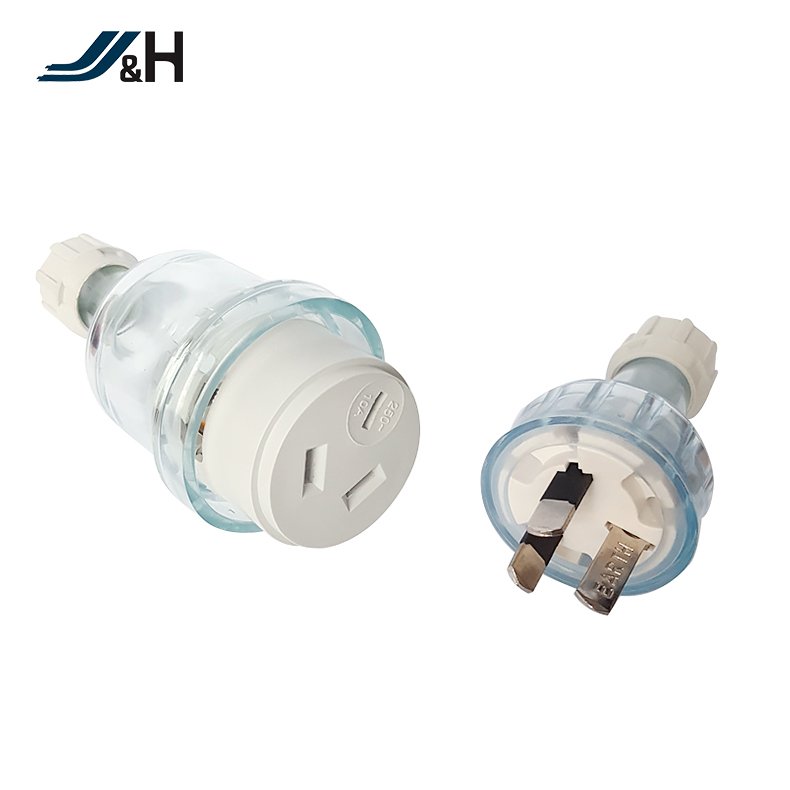 JH Hot Sell Australian Standard Household Transparent Plug, detachable Transparent plug 250V 15A 3 pin household rewireble plug