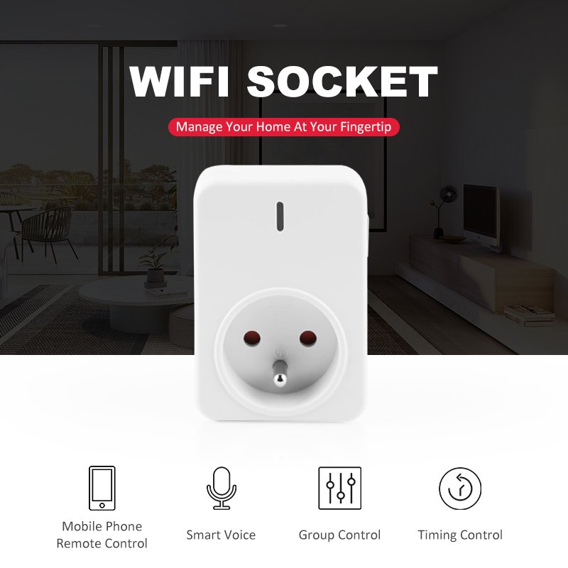 Wifi smart socket eu standard smart wifi plug