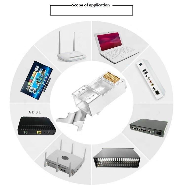 Factory supply UTP single perforate Cat6 RJ45 connector Modular Plug connecter 8p8c connector plug