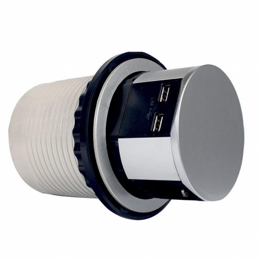 Hot Sale Modern Pop 220-250V 50Hz Metal Power Socket with 2 USB 2.4A Vertical Motorized Recessed IP40 EU/US/UK 16A 3 Plug