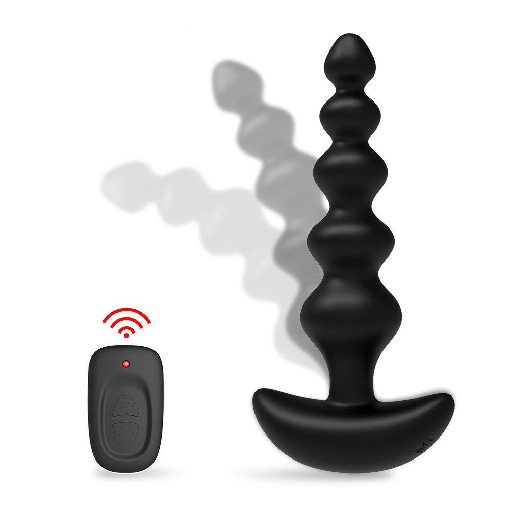 USB charging Remote Control Prostate Massager Anal Vibrating Anal Beads Plug for Men