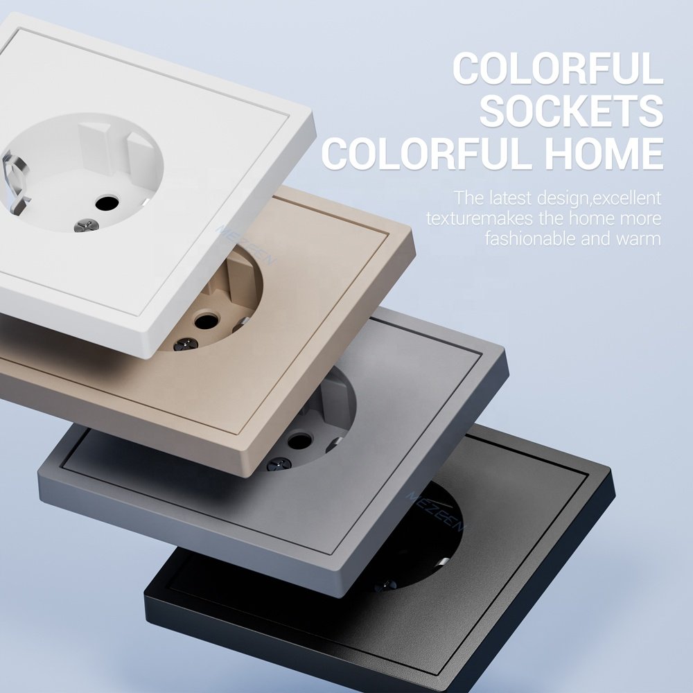 80*80 pc frame EU Sockets and Switches 220V DIY Electrical Wall Plugs Button Light Switch Power Outlet Built-in Socket