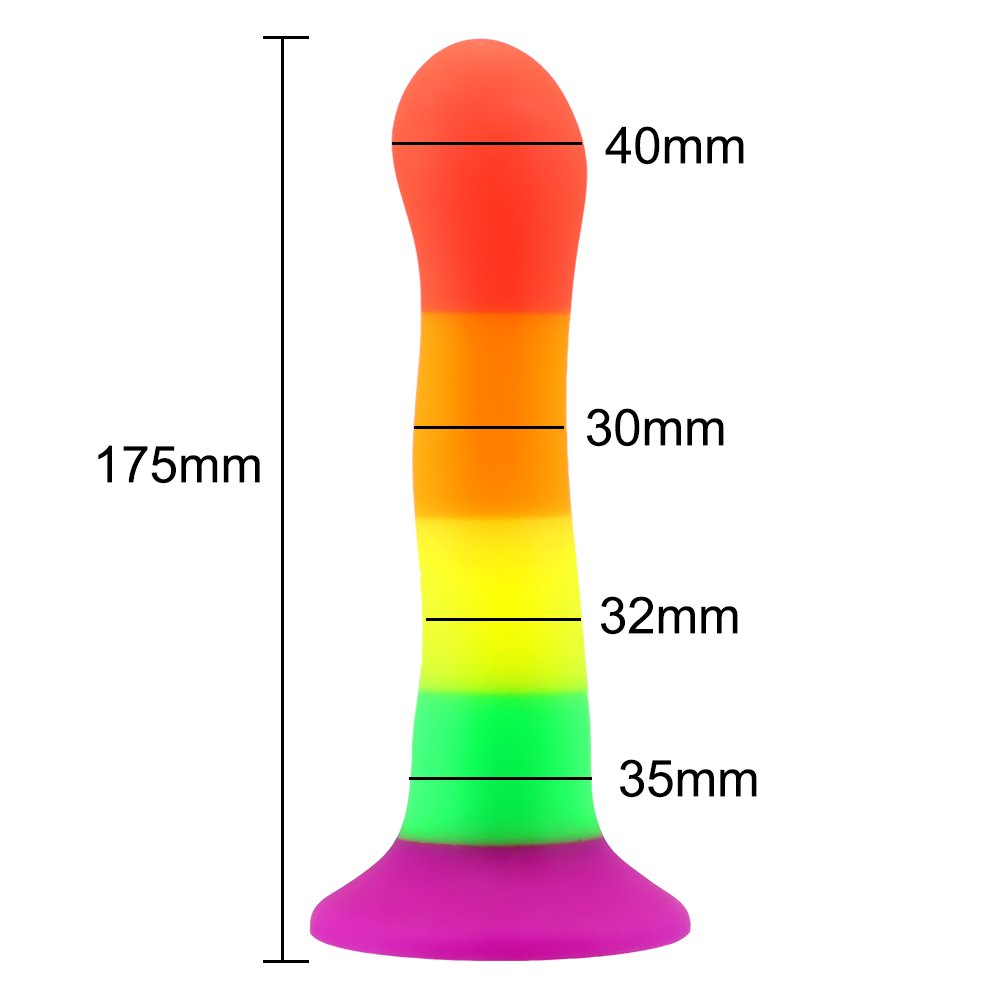 Free Custom Box - 175Mm Silicone Dildo Fake Penis With Suction Cup Colorful Anal Plug Clitor StimulatorErotic Adult Products