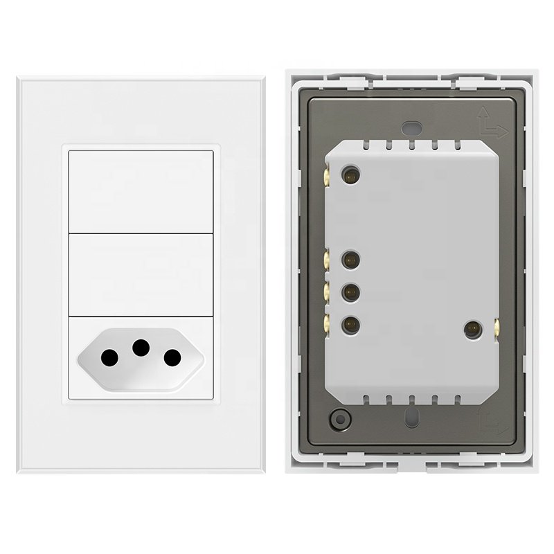 Brazil 2 gang WiFi Smart switch and socket Interruptor Tomada Inteligente Tuya Wifi Home Wall Plugs And Switch
