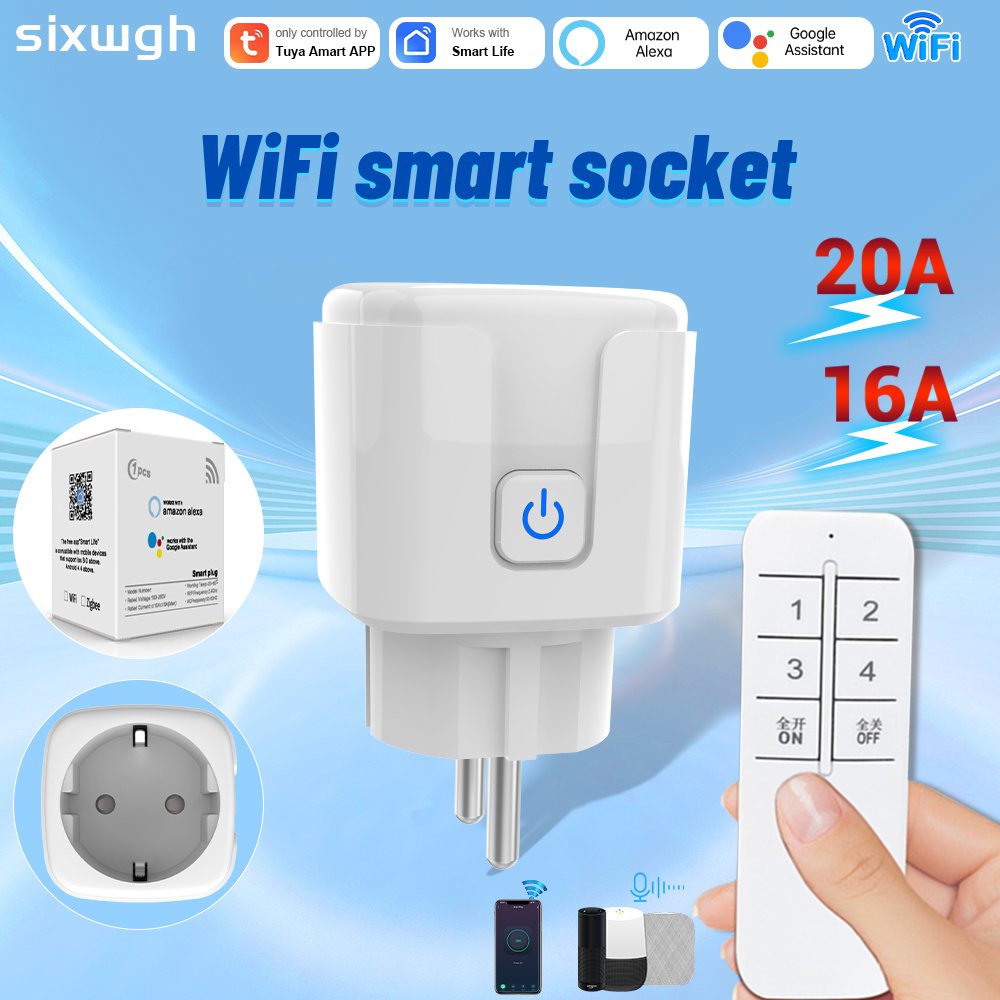 eWelink Smart Socket wifi EU Plug 16/20A Power Monitoring, Timer Function, Alexa Google Home Voice Remote Control