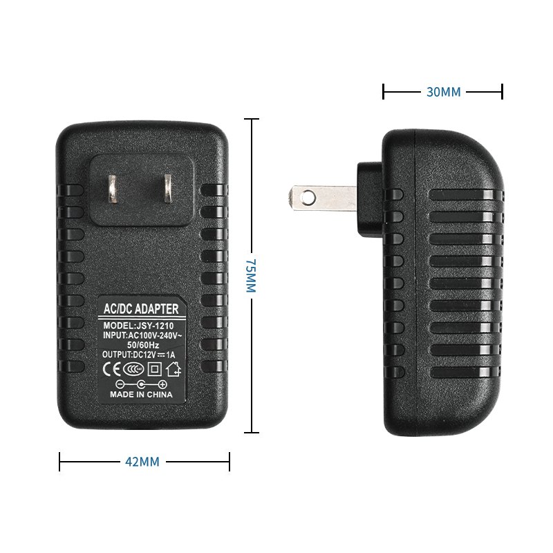 Electrical Manufacturer Adapter Pei'an Wall Power Supply LED Switching Power Supply DC 12V1A 12W Plug in Black/white