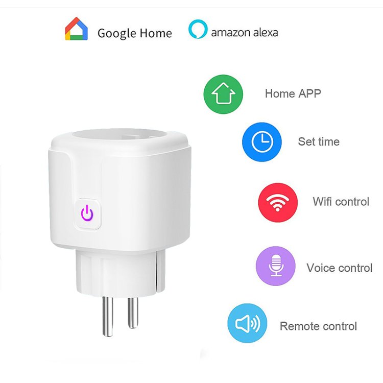 EU 16A Wifi Smart Plug With Power Monitoring Smart Life APP Remote Control Support Google Assistant Alexa Tuya Smart Socket