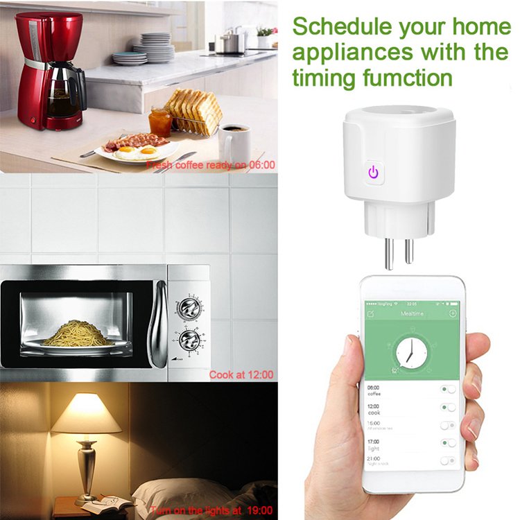 EU 16A Wifi Smart Plug With Power Monitoring Smart Life APP Remote Control Support Google Assistant Alexa Tuya Smart Socket