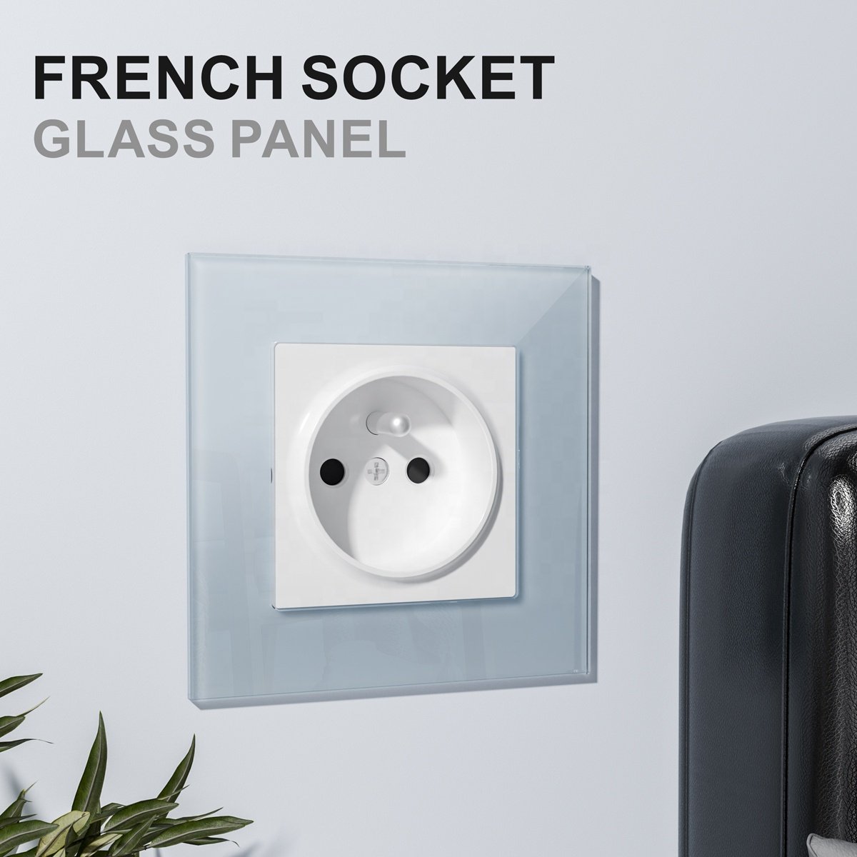 Factory Outlet High Standard Electrical Plugs And Sockets Electric Power Socket With Colorful Glass Panel