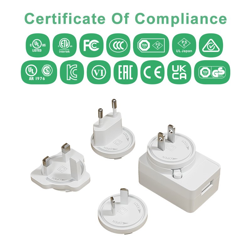 Interchangeable AC plug detachable plug 5 voltage 2000mA UAB-A adapter 5V 2A travel USB Charger for LED