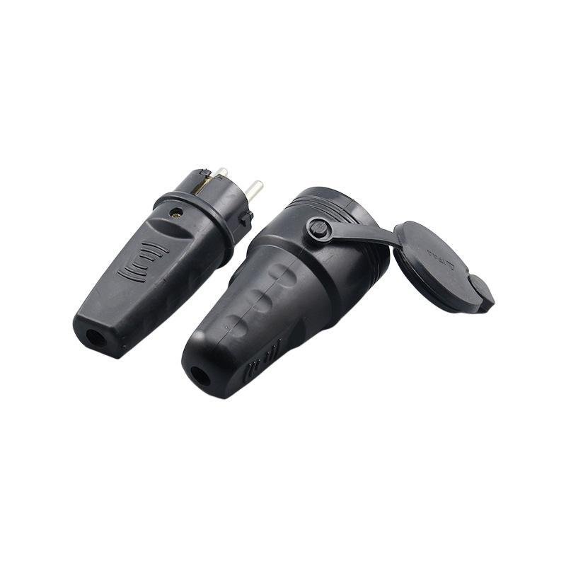 Low price IP44 German PVC explosion-proof waterproof male and female power plug Europe outdoor rain plug outdoor fall