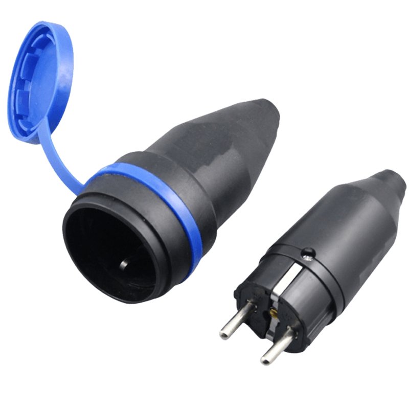 Low price IP44 German PVC explosion-proof waterproof male and female power plug Europe outdoor rain plug outdoor fall