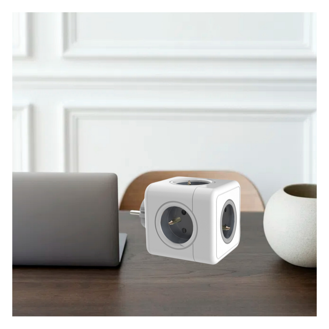 2023 Portable France Cube Plug 5 Outlets Practical Popular Stackable Cheap FR Power Cube Socket For Home Office Travel