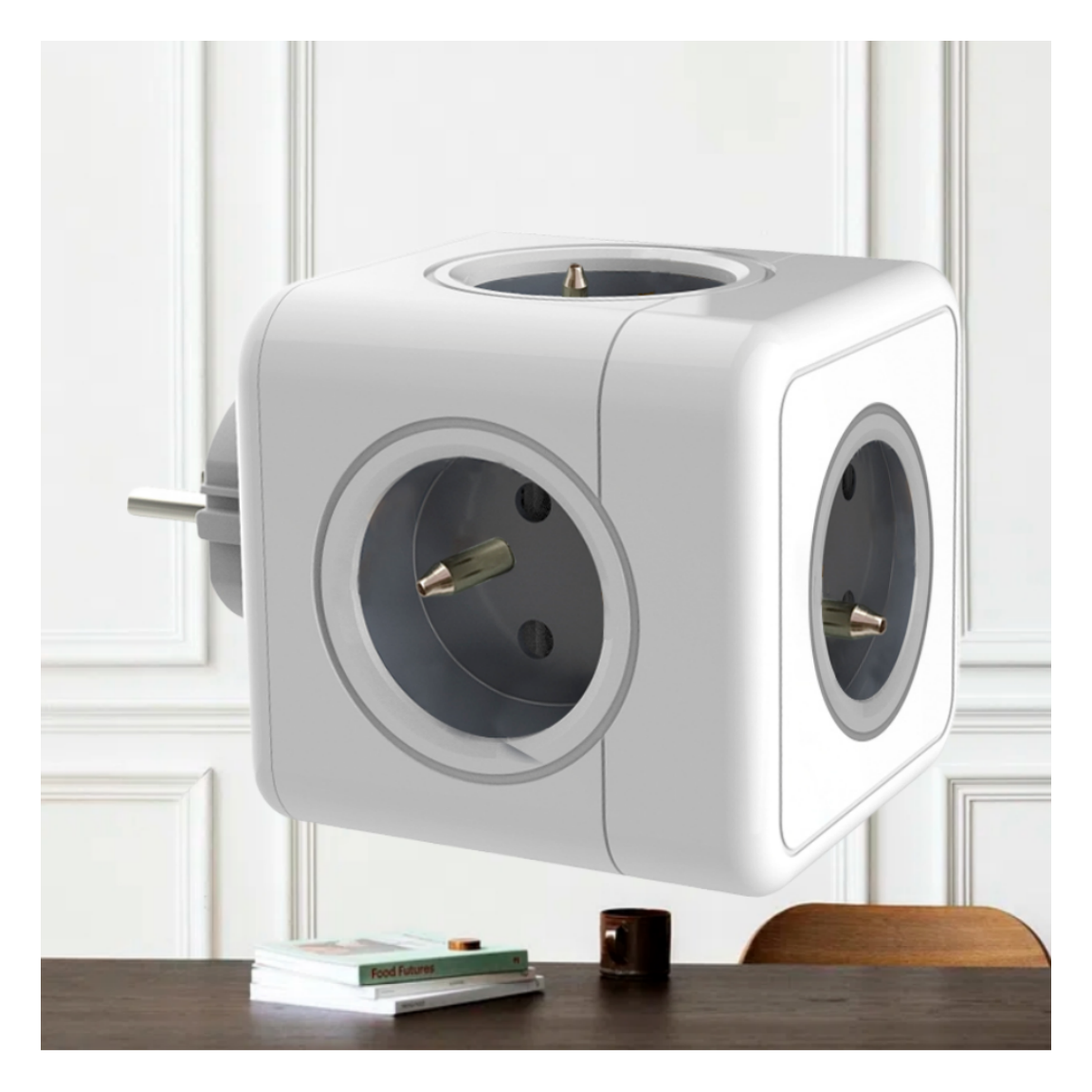 2023 Portable France Cube Plug 5 Outlets Practical Popular Stackable Cheap FR Power Cube Socket For Home Office Travel
