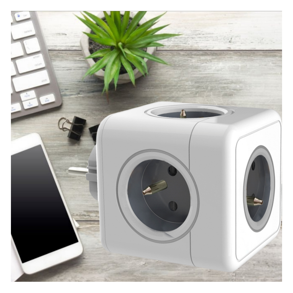 2023 Portable France Cube Plug 5 Outlets Practical Popular Stackable Cheap FR Power Cube Socket For Home Office Travel