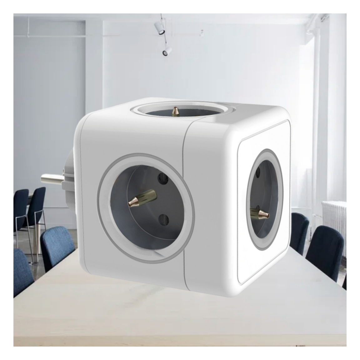 2023 Portable France Cube Plug 5 Outlets Practical Popular Stackable Cheap FR Power Cube Socket For Home Office Travel