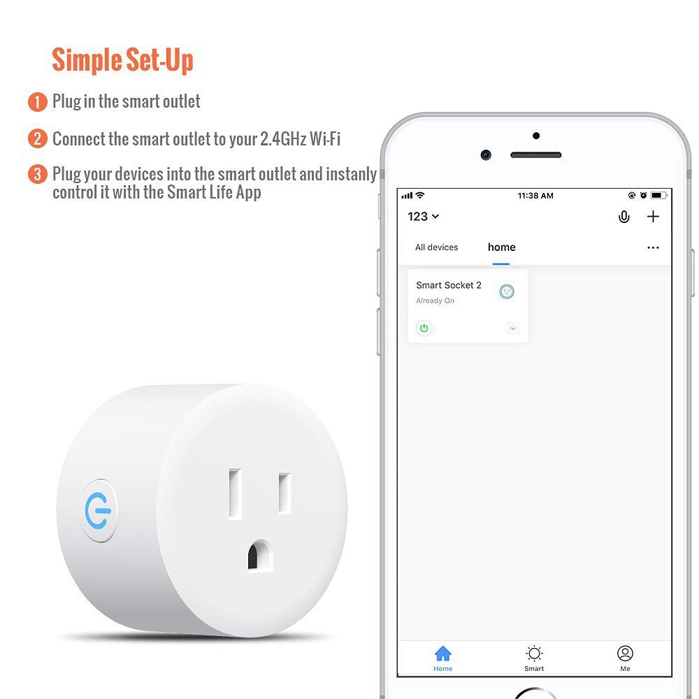 Inventory clearance Tuya WiFi Wireless Smart Home Socket Plug 10A with APP remote control Alexa Google Home Voice Control