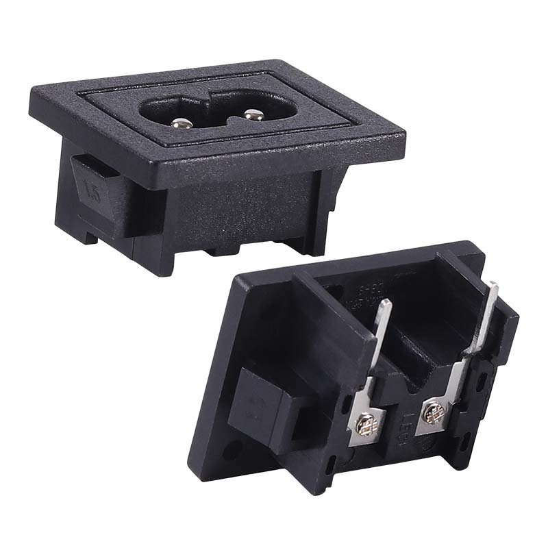 Factory Supply 2Pin 250V 2.5A Iec C8 Ac Power Plug Socket Female Power Socket Ac Power Socket