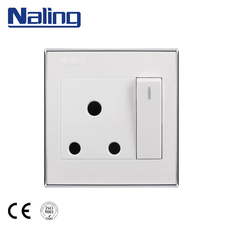 Naling Brand UK Standard Sliver Contact One Gang Multi 3 Pin Plug Wall Socket