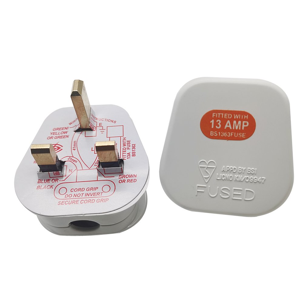 UK British Mains Plug 3 Pin 13A Fused Plugs Grounded 250V Adaptor POWER Cable Connector Wire Converter UK STANDARDS