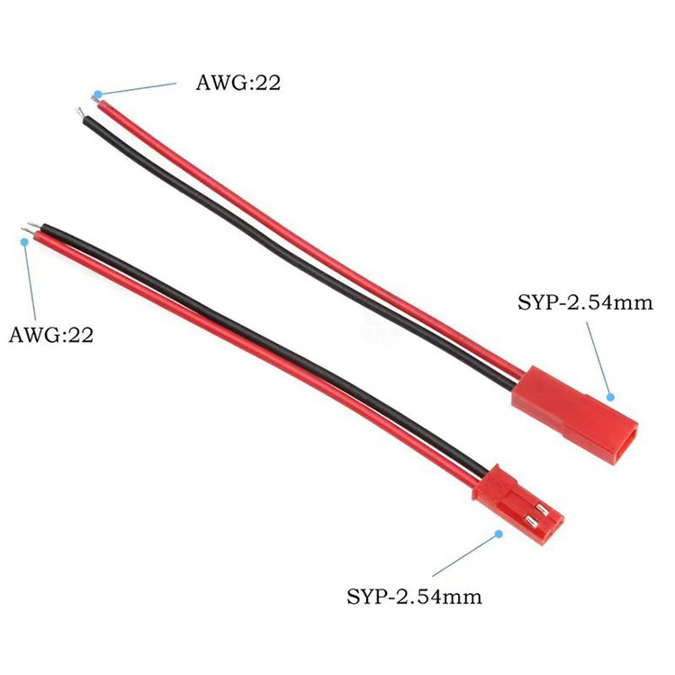 JST Female Plug To JR Male Servo Receiver Connector Cable Wiring Harness Twisted Extensions Cable