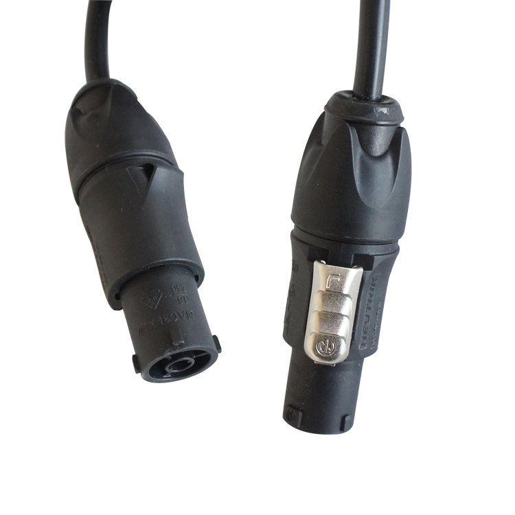 Custom 1.5M 1.8M Black CEE 7/7 Plug To PowerCON TRUE1 Connector Power Cord with Copper