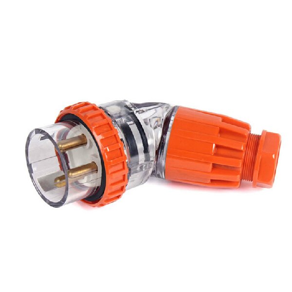 Industrial socket 56PA320 - 250V 20A 3 Round Pin Angle Plug in Electric Orange industry plug