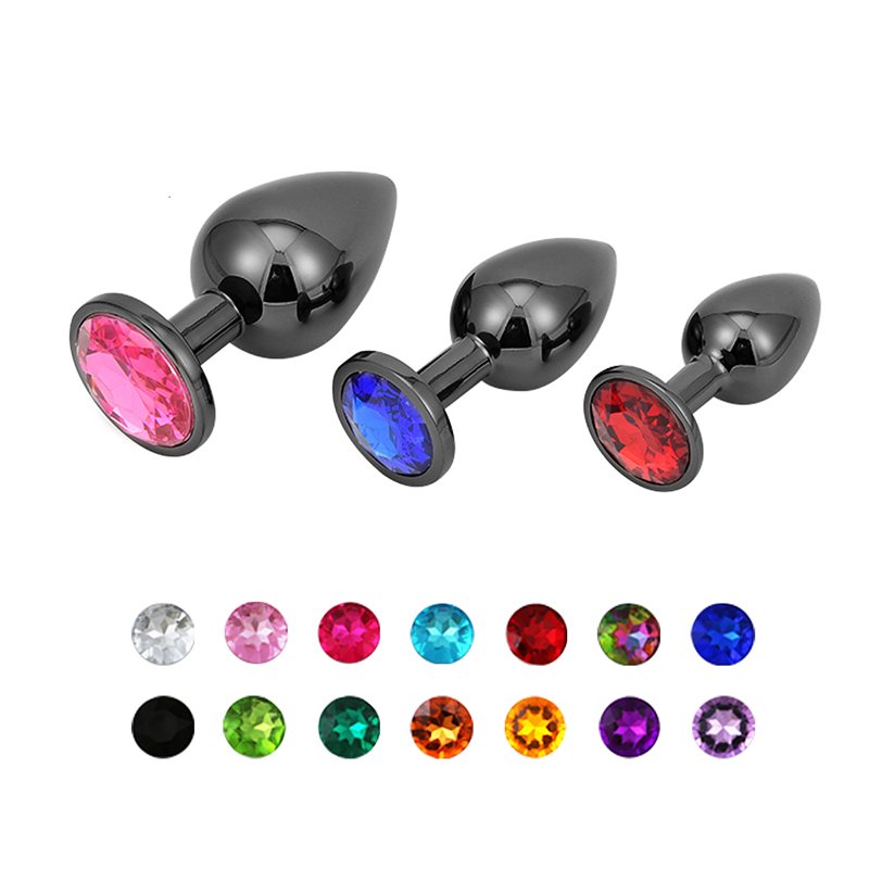 Metal Butt Plug Smooth Anal Dildo Diamond Jewel Jewelled Sex Toys for men and women