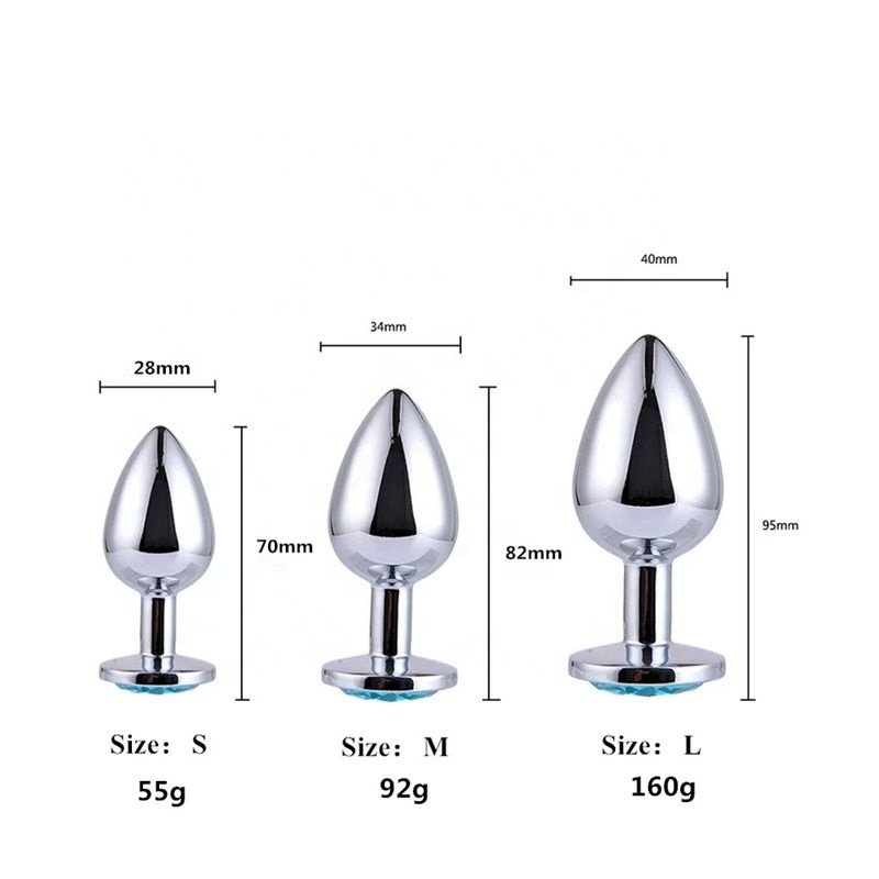 Metal Butt Plug Smooth Anal Dildo Diamond Jewel Jewelled Sex Toys for men and women
