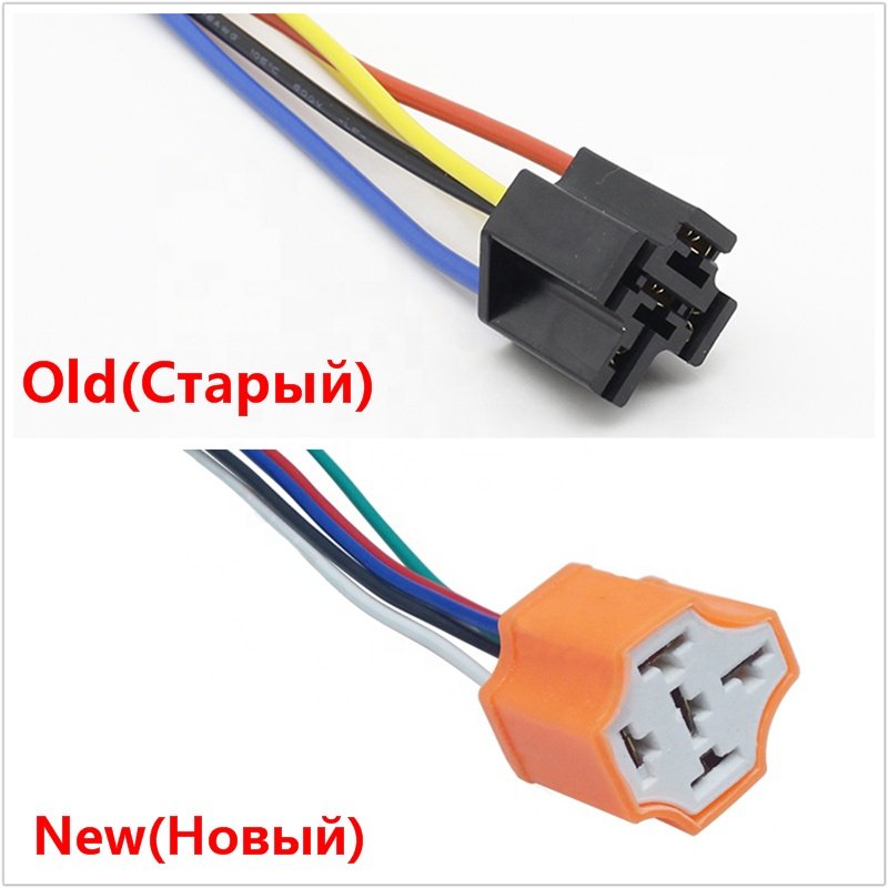 Car copper bold 5 plug 5-pin 5.6inch Line length terminal relay base socket plug Bakelite relay base seat 12v 5pin 40a Car Relay