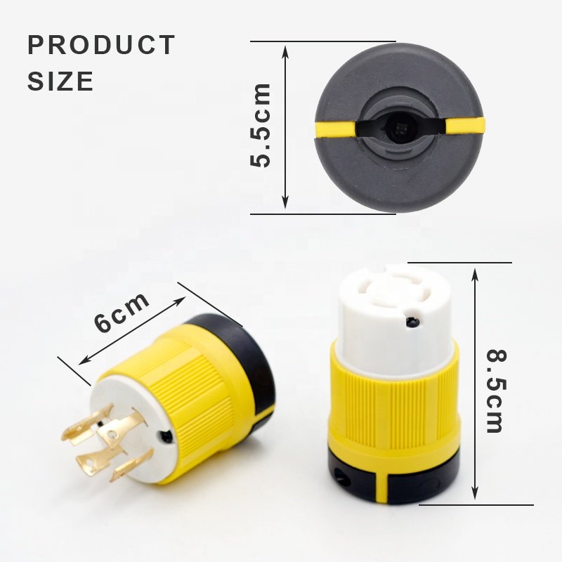 Heavy Duty 30Amp 125/250V L14-30P L14-30R USA standard 3 Pole 4 Wire Grounding Industrial Grade Power Plug NEMA Locking Connect