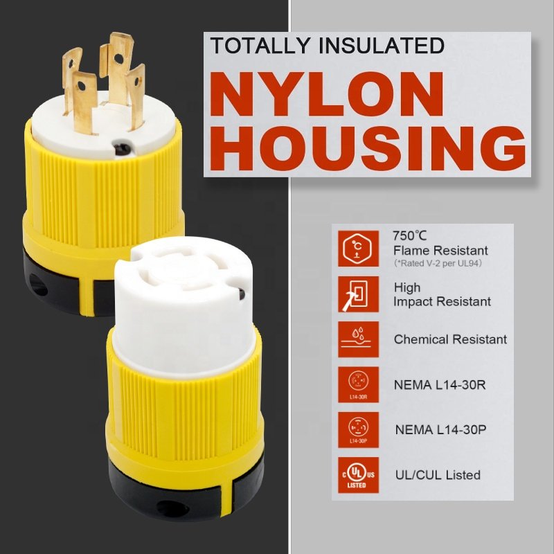 Heavy Duty 30Amp 125/250V L14-30P L14-30R USA standard 3 Pole 4 Wire Grounding Industrial Grade Power Plug NEMA Locking Connect