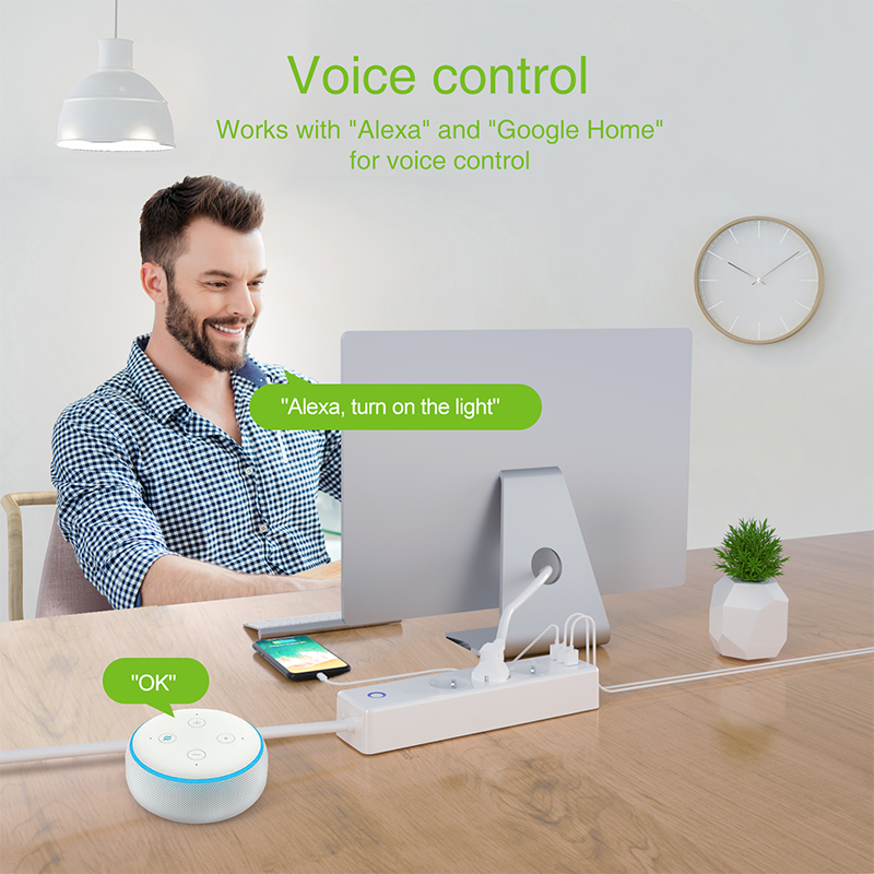 EU Power Strip With USB Extension Socket Smart Plug Power Strip 3 USB LED Light Tower Power Strip EU Plug