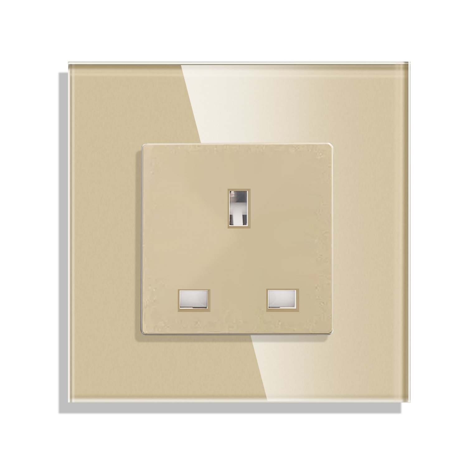 Bingoelec EU/UK Standard Single Electrical Glass Panel Home Plugs Power Schuko Sockets Wall Power Charging Socket Sets