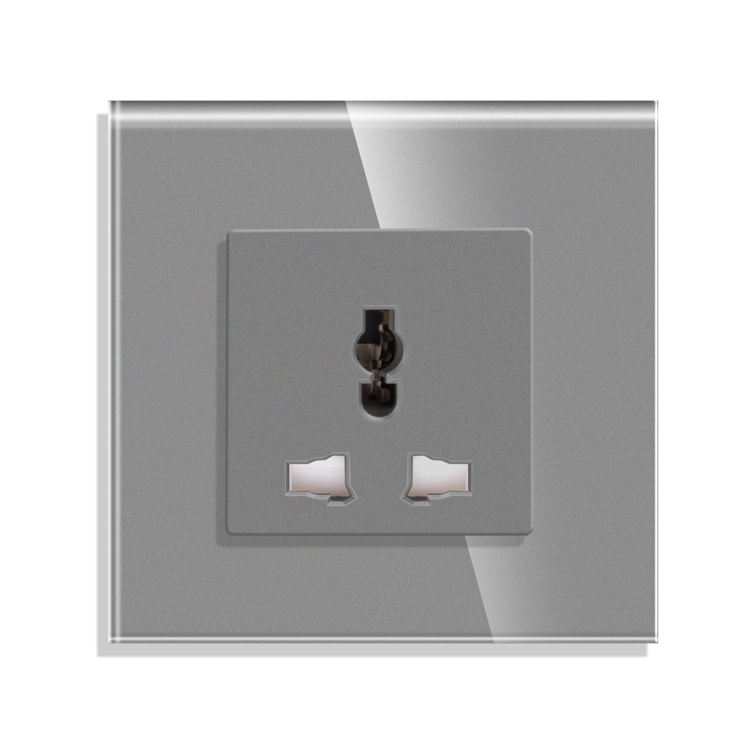 Bingoelec EU/UK Standard Single Electrical Glass Panel Home Plugs Power Schuko Sockets Wall Power Charging Socket Sets