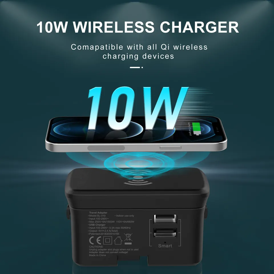 ODM custom power bank universal adapter promotional items multi plug adapter portable OEM travel adapters with charger bank